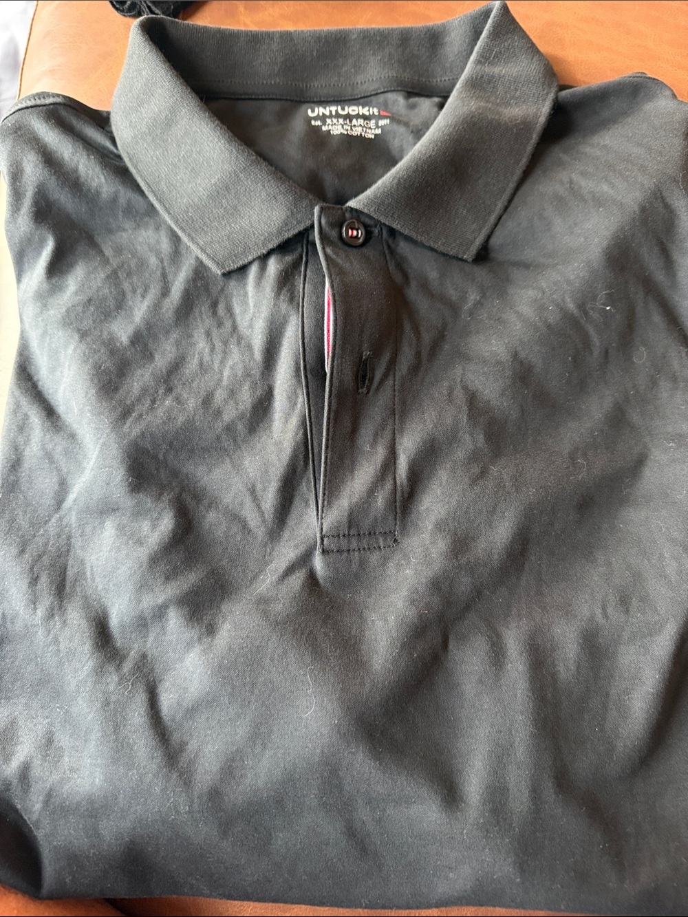 Untuckit black short sleeve‎ polo shirt, size XXX-Large